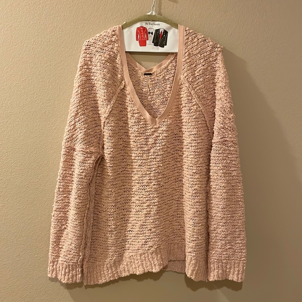 Free People Size Medium Womens Oversized V-neck Sweater
